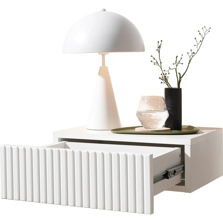 Nachtkommode >TABONI< hängend, 1 Schublade, in weiß - 42x14x30cm (BxHxT) – Bild 6