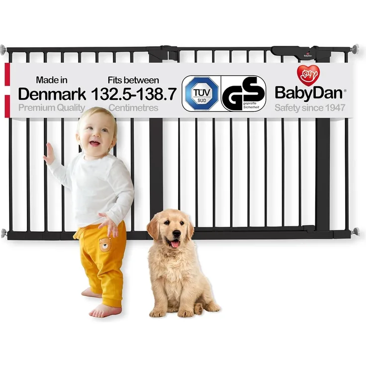 BabyDan Extrabreit/Flur Druckpass-Sicherheitsgitter, 132,5–138,7 cm / 52,2–54,6 Zoll, 7 kg