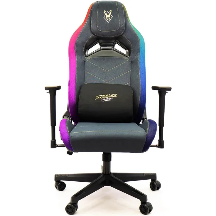 Woxter Stinger Station Elite RGB - Stuhl mit RGB LEDs Spiel konfigurierbar (Stahlwelle, Gas Hubkolbens Klasse 3, Ergonomie, 2D Armlehne, höhen- und neigungsverstellbar)