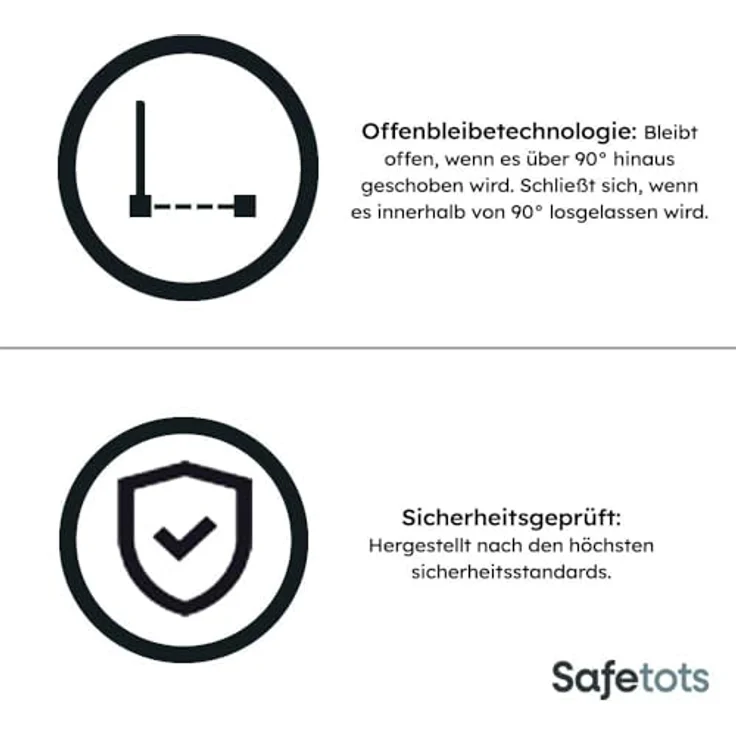 Bettacare Extra hoher Sicherheitsgitter für Kinder und Hunde, 113.8cm - 121.4cm, Weiß, Extra hohes Babygitter von 104cm Höhe, Druckmontage-Sicherheitsgitter für Treppen – Bild 6