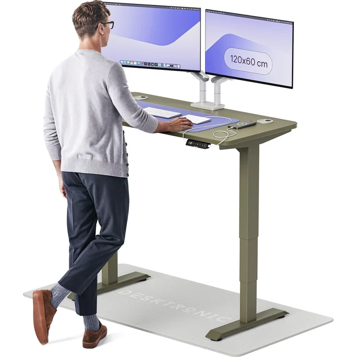 Desktronic HomePro Elektrisch höhenverstellbarer Schreibtisch 120x60cm Grün/Grün mit Memory-Funktion, Anti-Kollisions Technologie, USB-A und USB-C-Ladeanschlüssen – Bild 1