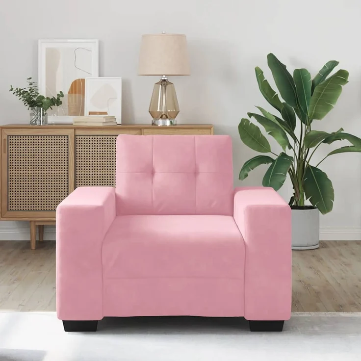 vidaXL Sessel Rosa 100x78x80 cm Samt 4105101 – Bild 3