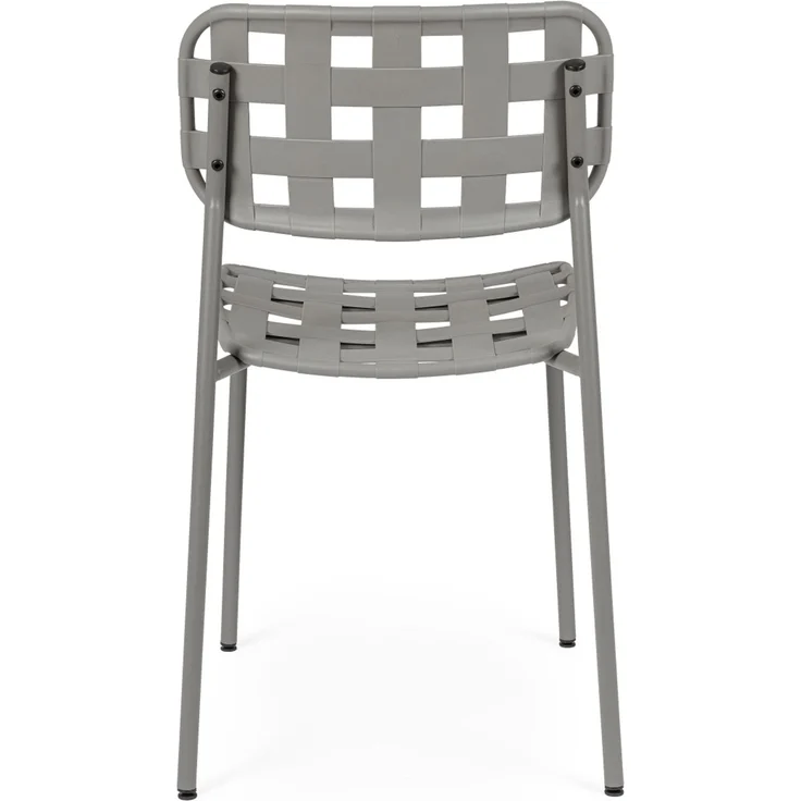 Gartenstuhl Clover 4er-Set aus Metall, modern, grau, stapelbar für deinen Außenbereich – Bild 4