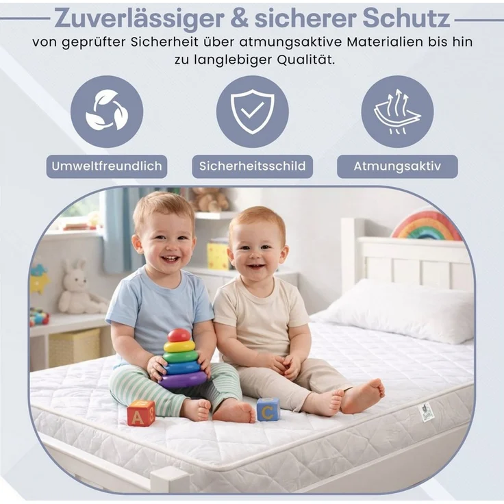 Kindermatratze Best For Kids Babymatratze – Weich, Zertifiziert & Atmungsaktiv, Best for Kids, 11 cm hoch, (1-teilig, 1-teilig), atmungsaktiv, allergikergeeignet, abnehmbarer & waschbarer Bezug – Bild 2