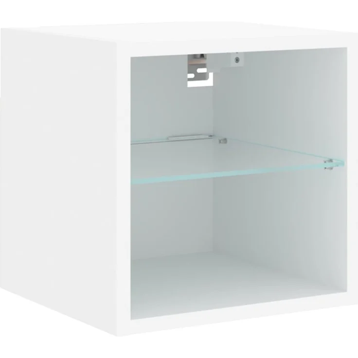vidaXL 6-tlg. Wohnwand mit LED-Beleuchtung Weiß Holzwerkstoff 3216732 – Bild 5