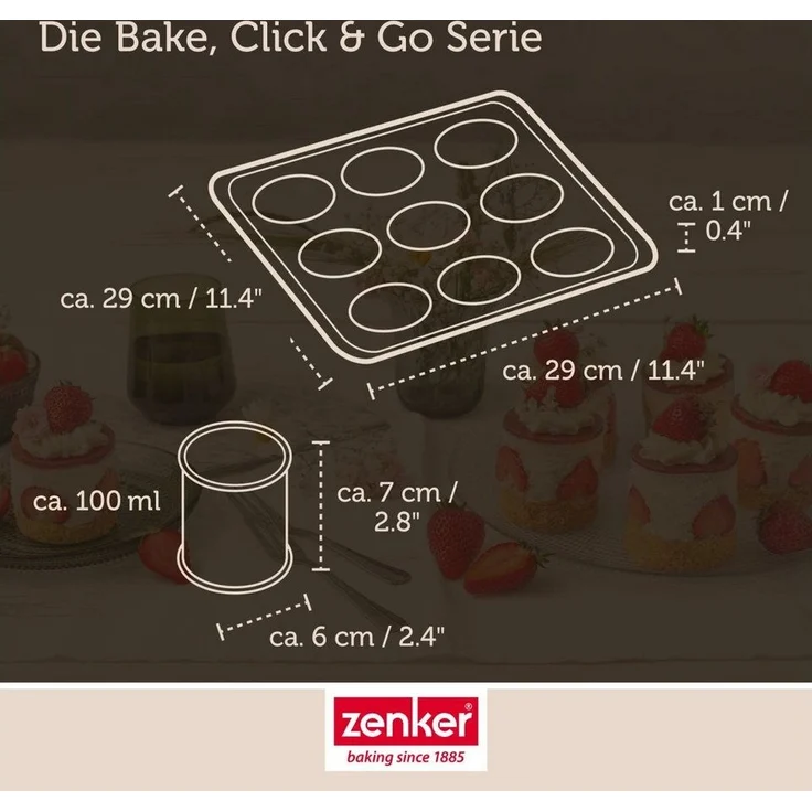 Zenker Backblech Mini-Törtchenblech, Törtchenform, Backform für Mini-Kuchen – Bild 3