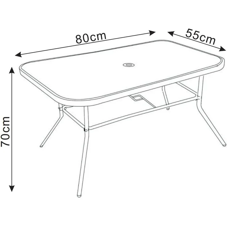 VCM Gartentisch Garlos 917592 Klarglas H. 70 x B. 80 x T. 55 cm – Bild 6