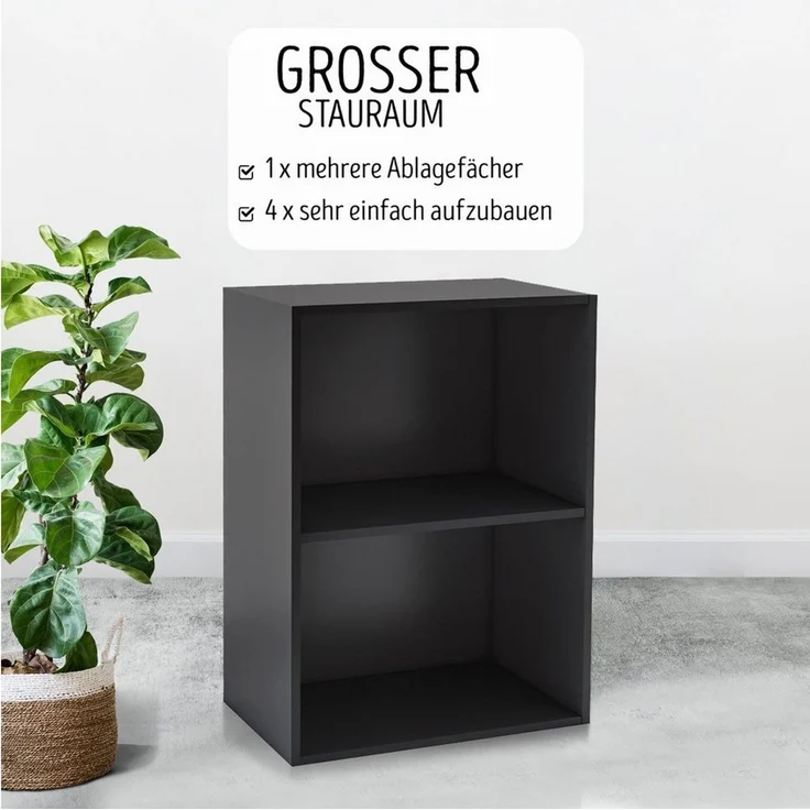 habeig Bücherregal Tube Bücherregal Standregal 2 Fächer Belastung Regalboden Standregal – Bild 4