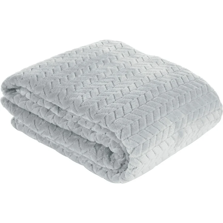 Wohndecke Kuscheldecke Decke MICROFASER Sofadecke Tagesdecke CINDY 220x200 cm silber – Bild 1