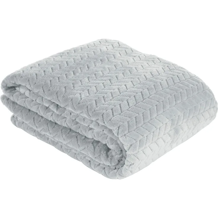 Wohndecke Kuscheldecke Decke MICROFASER Sofadecke Tagesdecke CINDY 220x200 cm silber