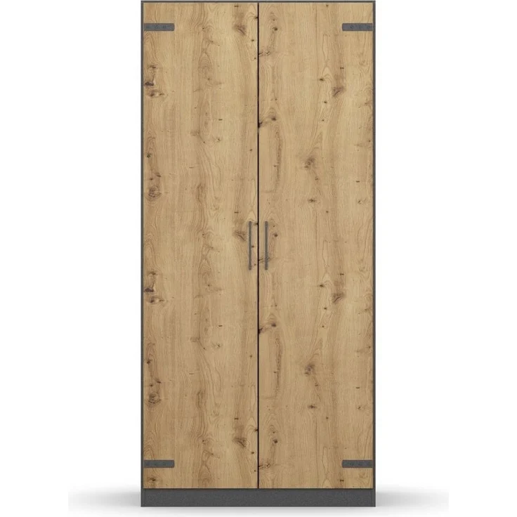rauch Drehtürenschrank Kleiderschrank Jugendzimmer Kinderzimmer Stauraum Topseller Holmes Breite 91/Höhe 197/Tiefe 54cm - Industrial Style - MADE IN GERMANY – Bild 2