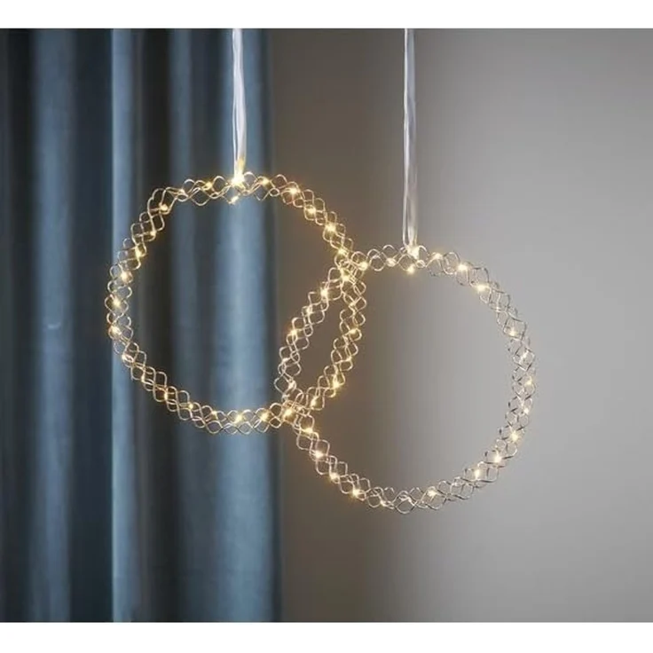 LED-Kranz "Hoop", Chrom, 30cm Ø, 30 warmweiße LED – Bild 3
