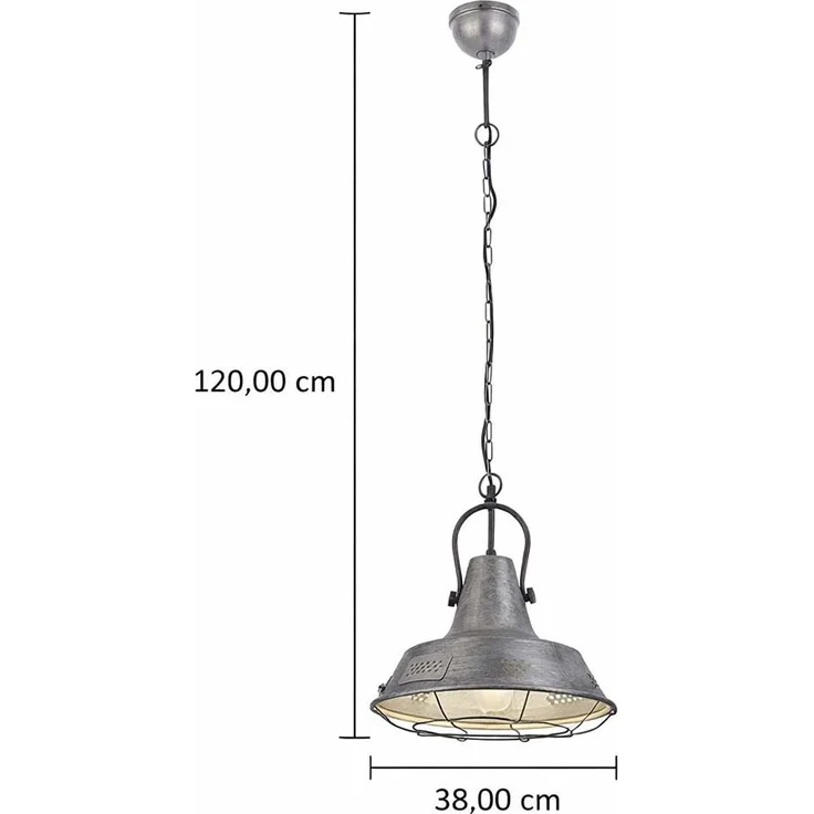 Hängeleuchte, Laternen-Design, silber, D 38 cm – Bild 7