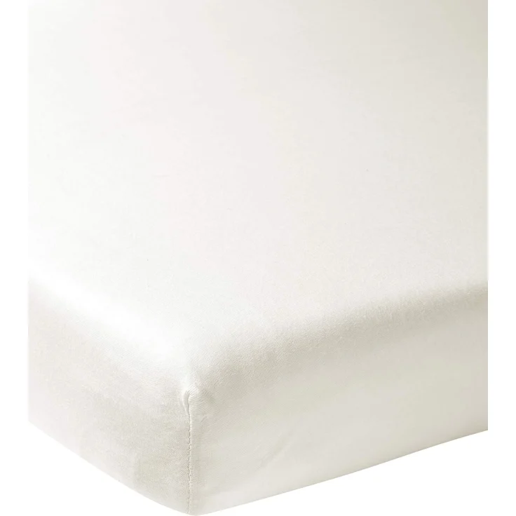 Meyco Baby Spannbettlaken für Kinderbett - 60x120 cm - Jersey Spannbetttuch - 100 % Baumwolle - Oeko Tex zertifiziert - Rundum-Gummizug, atmungsaktiv - Uni - Cremeweiß