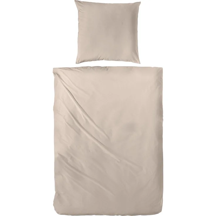 Hahn Haustextilien Mako Satin Bettwäsche falsches Uni taupe Größe 220x240 cm