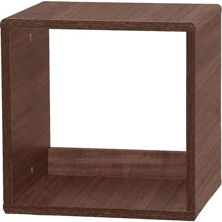 Iris Ohyama, Regal, Aufbewahrungswürfel, Kleines Beistellmöbel, Design, Modular, Stapelbar, Büro, Schlafzimmer, Wohnzimmer - QR Box QR-34 - Braun