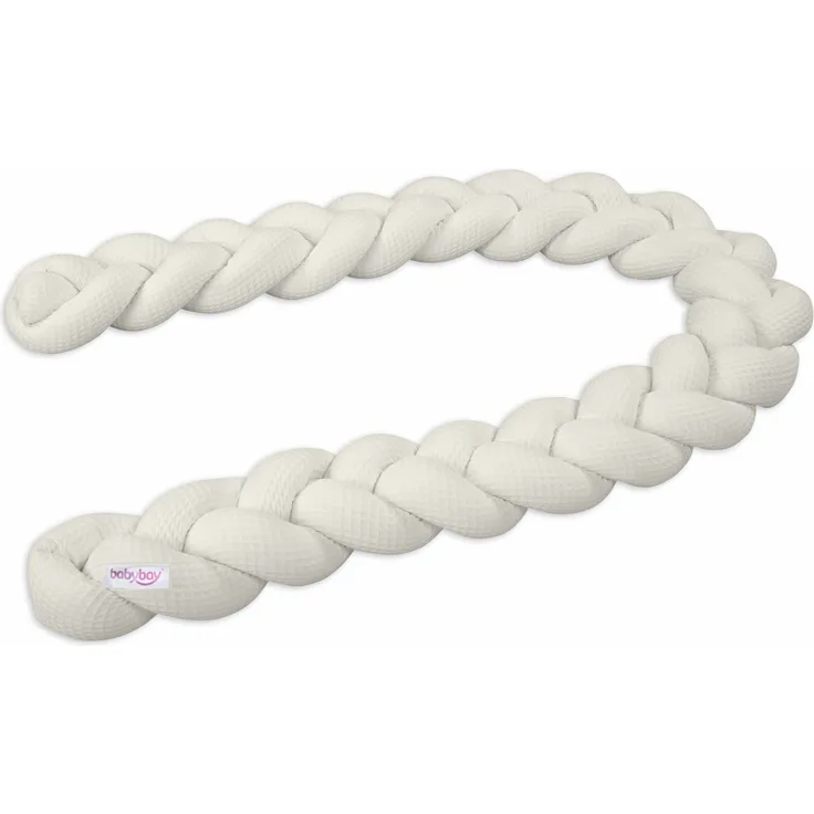 babybay Nestchenschlange Waffelpiqué geflochten 200 cm passend für Kinderbetten, ivory
