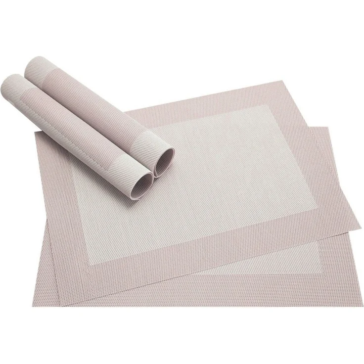 matches21 HOME & HOBBY Platzset Tischset BORDA 4er Creme Tischunterlage als Tischdeko, (4-St), modernes Esstisch Platzdeckchen als abwaschbarer Tischuntersetzer – Bild 1