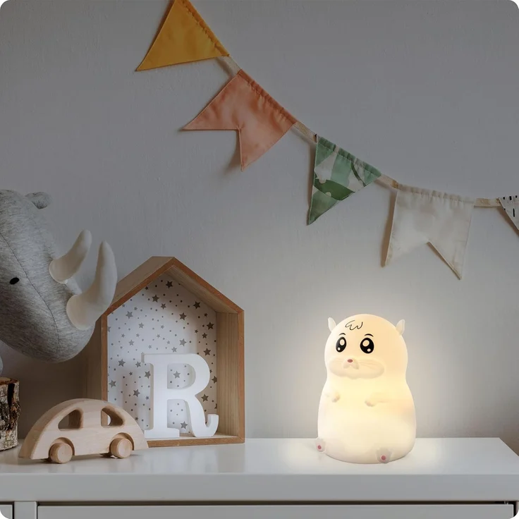 ANSMANN AG LED Nachtlicht Nachtlicht Kinder Silikon aufladbar dimmbar 7 Farben Hamster – Bild 6
