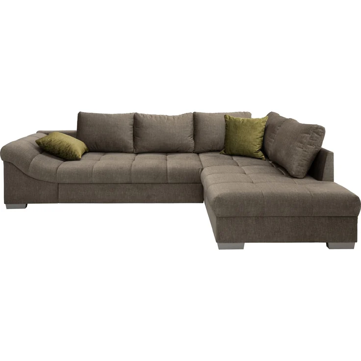 Polsterecke >Althea< Schlaffunktion, Rutsche, Bezug braun - 298x65x202 (BxHxT) – Bild 4