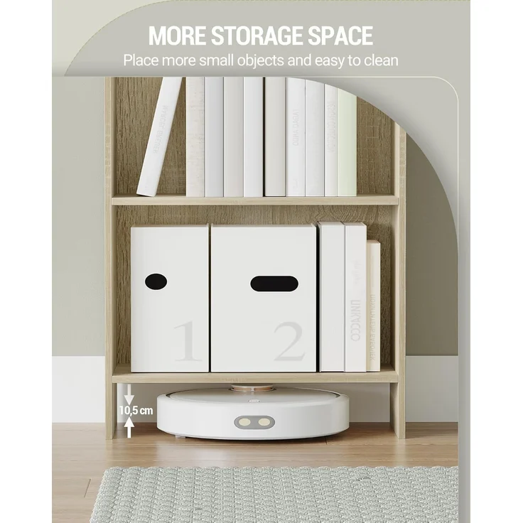 Bücherregal, Regal, Standregal, Büroregal, mit 6 Fächern, offen, für Wohnzimmer, Arbeitszimmer, Büro, als Raumteiler, 24 x 48 x 170 cm, Eichenbeige – Bild 6