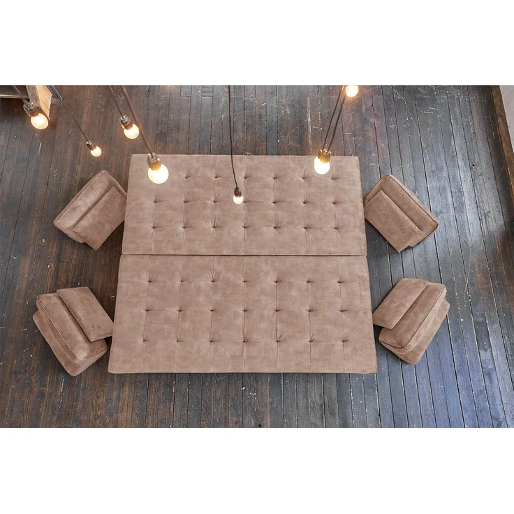 KAWOLA Sofa WIOLO Ecksofa velvet taupe 80 x 240 x 350 cm – Bild 7