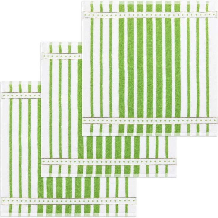 Kracht Geschirrtuch Blockstreifen, (Set, 3-tlg, Set), 3er Pack Frottee Küchenhandtücher (3 Stück) ca. 50x50cm Baumwolle – Bild 3