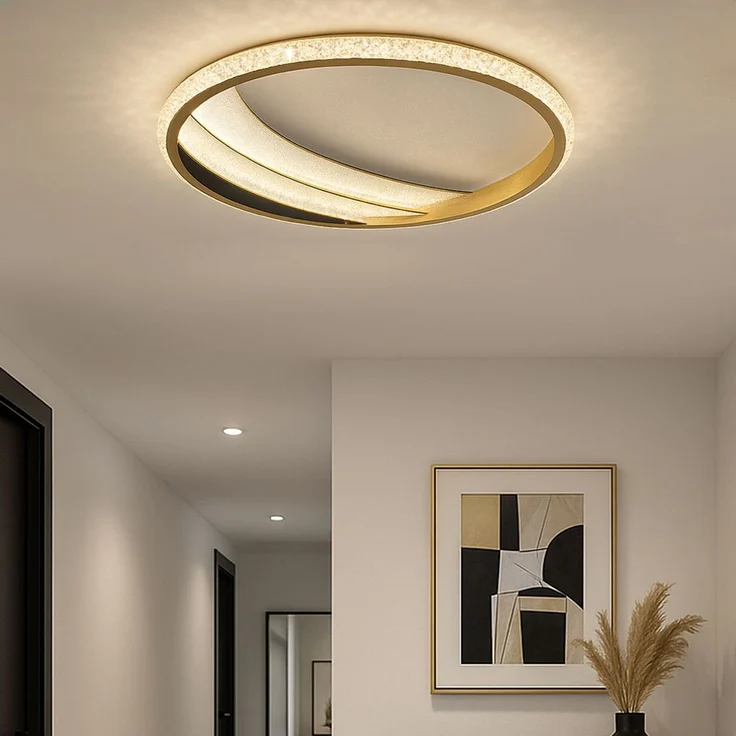 LED Deckenleuchte, Kristall, gold, chrom, CCT, D 41 cm – Bild 4