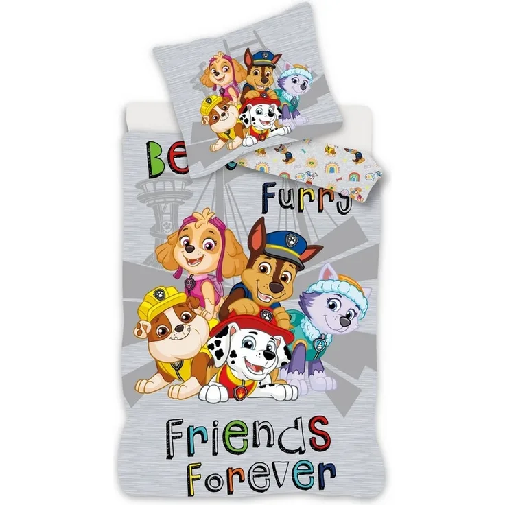 PAW PATROL Bettwäsche Paw Patrol Grey Bettwäsche Set 140x200 cm Mikrofaser, 100% Polyester