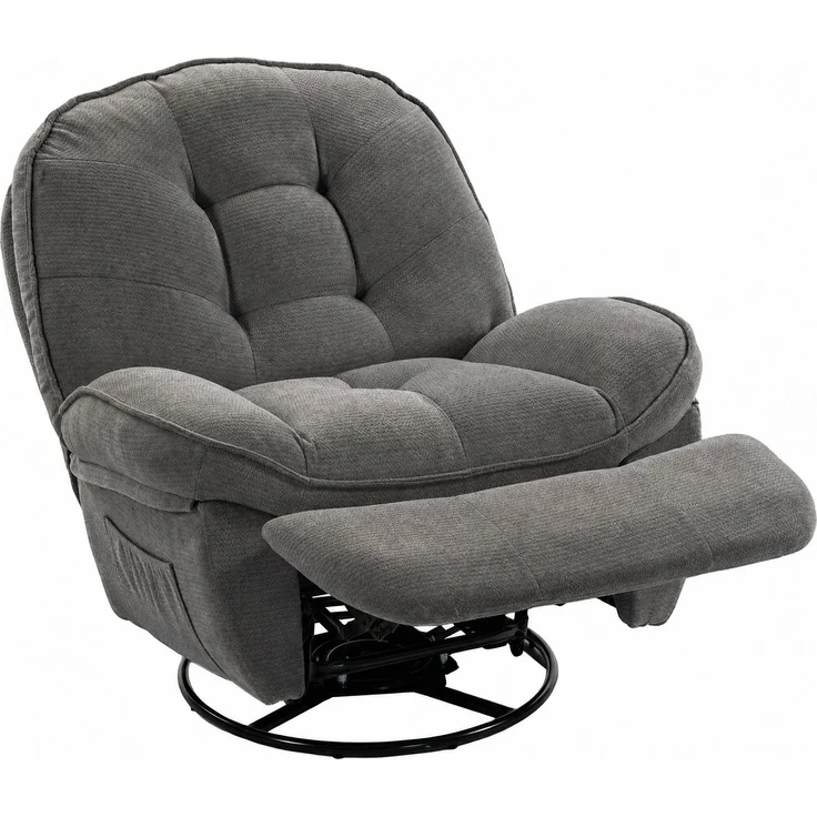 Wohnora-Relaxsessel Fernsehsessel mit Liegefunktion, Drehbarer Ruhesessel mit Wippfunktion, für Wohnzimmer, Schlafzimmer,H 1040cm x T 950cm x B 940cm,Hellgrau – Bild 1