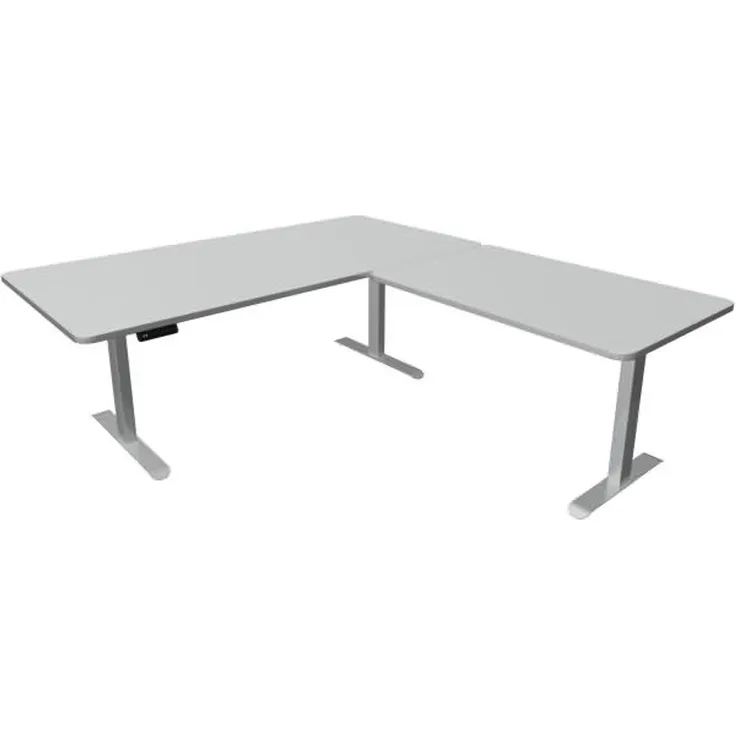 Kerkmann Schreibtisch Sitz-Stehtisch Move 3 Premium 200x100x72-121cm inkl. Anbautisch 120x80cm elektr. höhenverstellbar mit Memoryfunktion Lichtgrau