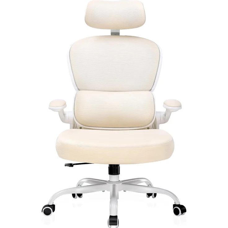 COMHOMA Bürostuhl Ergonomischer Schreibtischstuhl mit 3D Kopf- und Lendenwirbelstütze (Packung), verstellbare Kopfstütze und Armlehnen, Höhenverstellbar – Bild 1