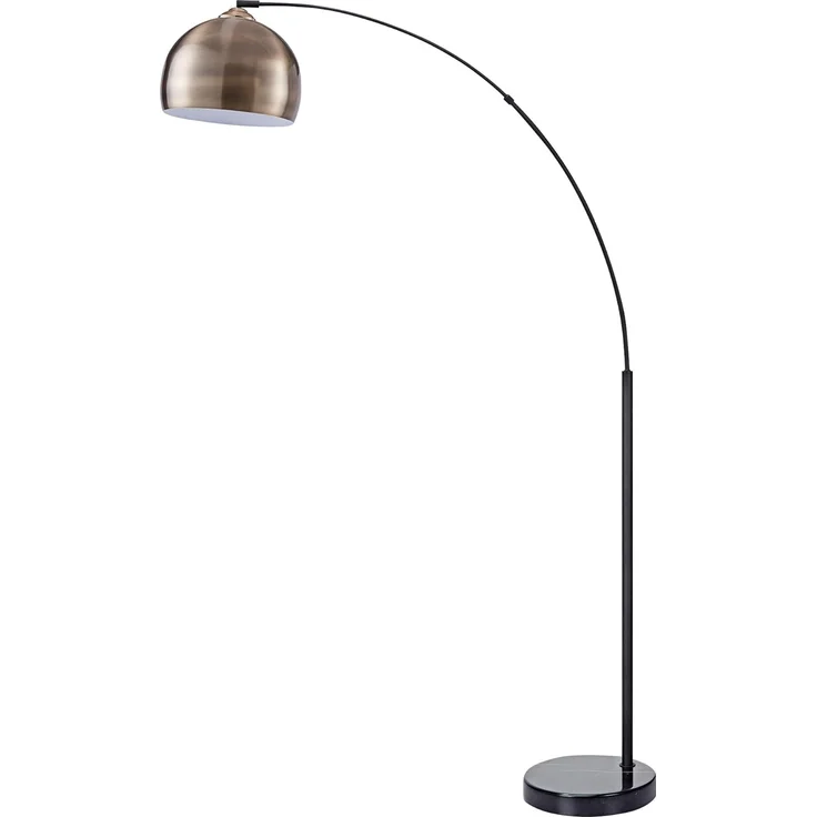 Teamson Home Bogenlampe Stehlampe Bogenleuchte aus Metall gelb 173x11x32 cm – Bild 6