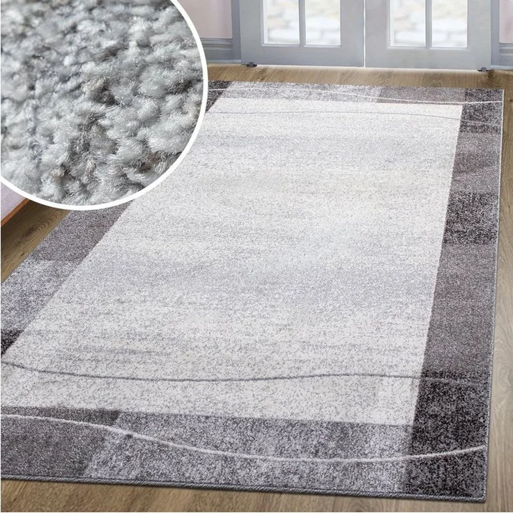 oKu-Tex Teppich Kurzflorteppich, modern, geometrisches Muster, Wohnzimmerteppich, rechteickig, Höhe: 11 mm, Teppich Wohnzimmer, Designteppich, meliert, weicher und dichter Flor – Bild 3
