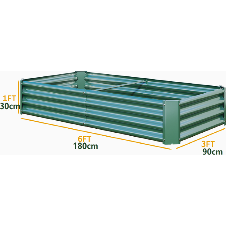 Homerecommend Hochbeet 180x90x30 cm, Gartenbett und Pflanzenkasten aus verzinktem Stahl, für Gemüse und Kräuter, Grün – Bild 2