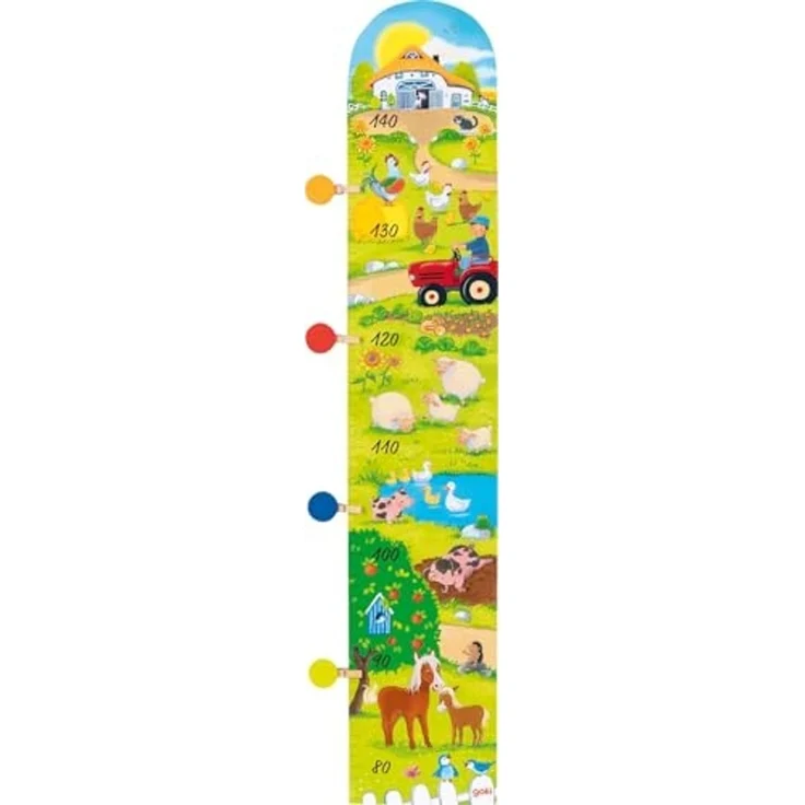 goki Messlatte Messlatte "Willkommen auf unserem Bauernhof" Holz (Set, 5-tlg, 1), Scala von 80 - 140 cm – Bild 2