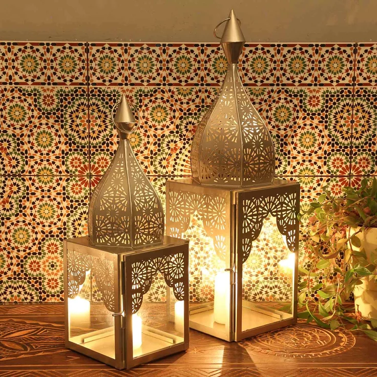 Orientalisches Windlicht Modena Silber L&M – Bild 10