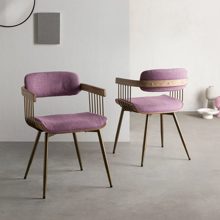Polsterstuhl 51 x 53 x 78 violett JANINA #01 – Bild 2