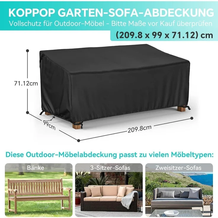 Gartenbank Abdeckung 600D Oxford Wasserdicht – Bild 7