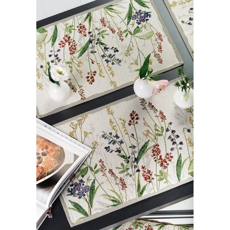 sander table + home Platzset Tischset "Flower Meadow" 2er-Pack, Gobelin Blumen – Bild 2