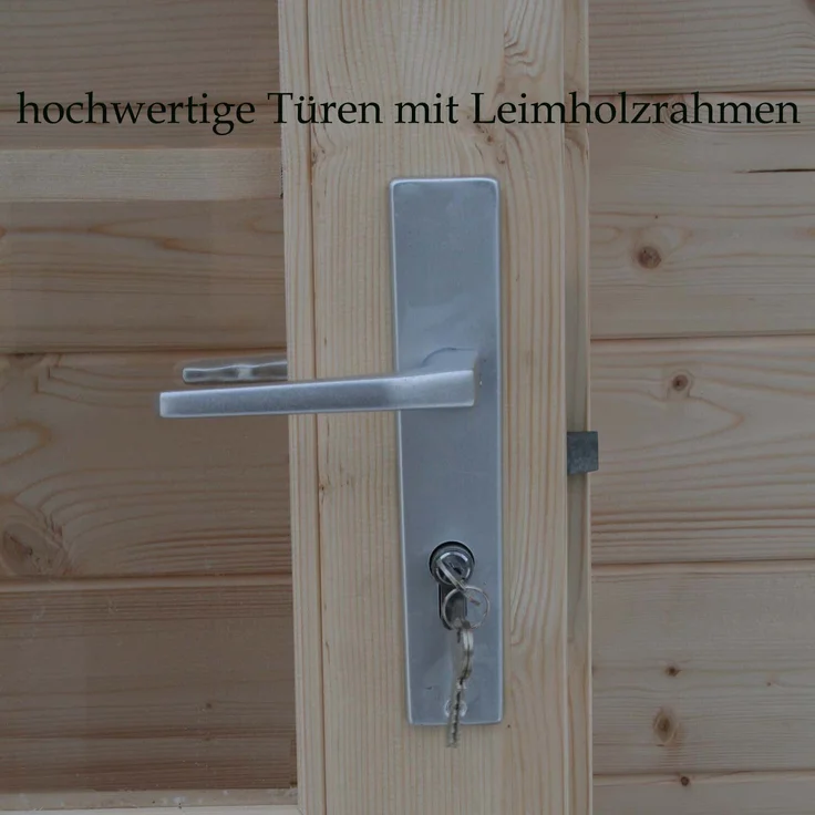 Alpholz Flachdach Gartenhaus Modell Modern-C Gartenhaus aus Holz Holzhaus mit 28 mm Wandstärke Blockbohlenhaus – Bild 4