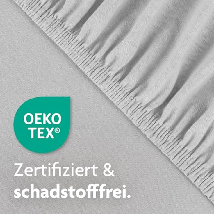 Julius Zöllner 8380347510 Jersey Spannbetttuch Doppelpack für das Kinderbett, Gr. 60x120 / 70x140, hellgrau – Bild 7