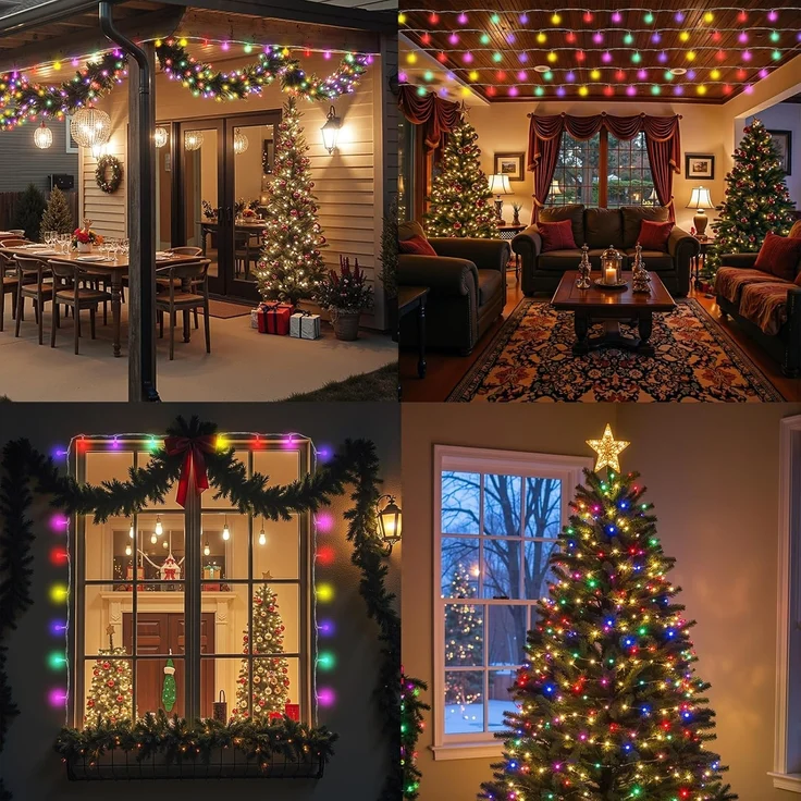 LEDYA Kugel Lichterkette Bunt, 12M 120 LEDs Partylichterkette mit Stecker für Innen und Außen, 8 Leuchtmodi mit Timer und Memory-Funktion, ideal für Weihnachten, Hochzeit, Garten, Balkon, Party Deko – Bild 8