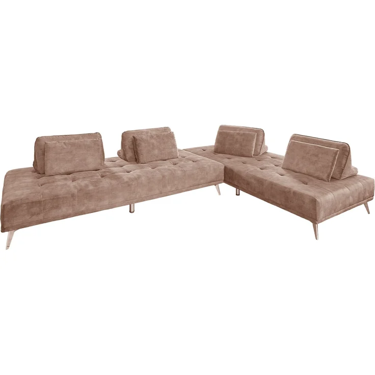 KAWOLA Sofa WIOLO Ecksofa velvet taupe 80 x 240 x 350 cm – Bild 3