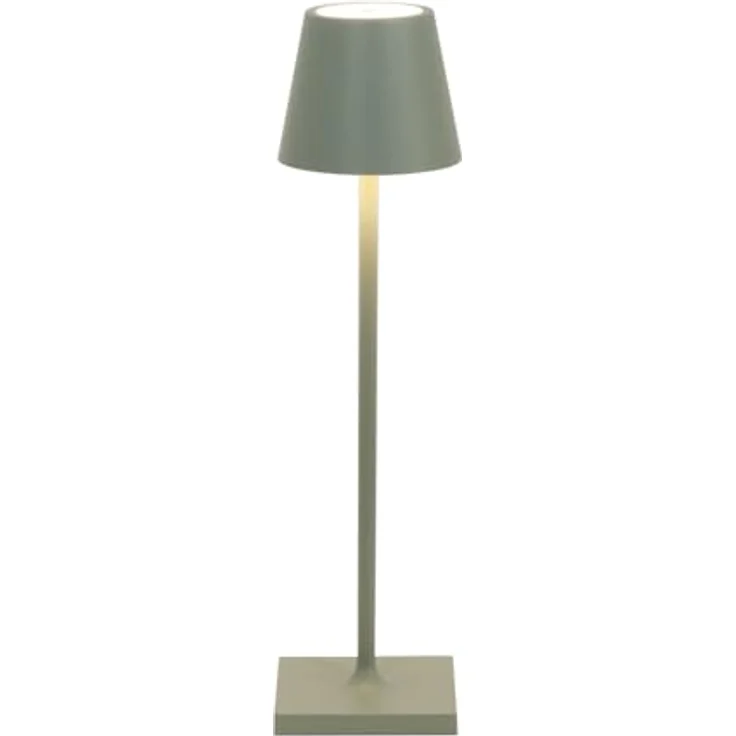 Zafferano, Poldina Micro Lampe, Kabellose, Wiederaufladbare Tischlampe mit Touch Control, Geeignet für Wohnzimmer und Außenbereich, Dimmer, 2200-3000 K, Höhe 27,5 cm, Farbe Salbeigrün – Bild 2