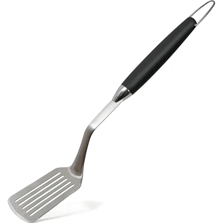 wenco Grillwender mit integrierter Schneide, 51 cm, Edelstahl/Kunststoff, Hitzebeständig, ergonomischer Griff, Pfannenwender mit Aufhängung und Griffmulden, Silber