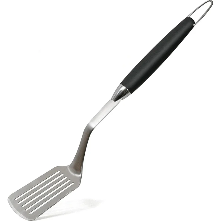 wenco Grillwender mit integrierter Schneide, 51 cm, Edelstahl/Kunststoff, Hitzebeständig, ergonomischer Griff, Pfannenwender mit Aufhängung und Griffmulden, Silber – Bild 1