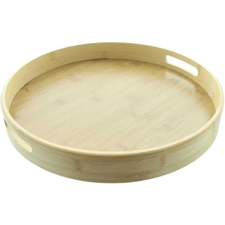 Tablett "Bambus" rund Ø 38 cm, Serviertablett, Tragetablett, Tischdeko – Bild 3