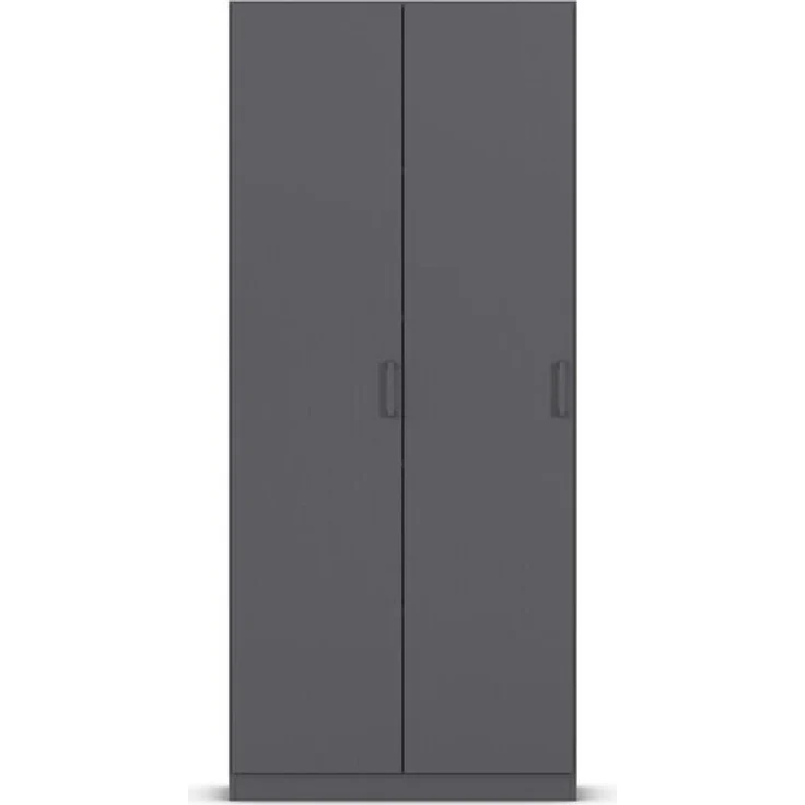 rauch Allrounder, Garderobenschrank, Mehrzweckschrank, 2-türig, mit 4 Einlegeböden, Farbe Grau metallic, BxHxT 91x210x41cm – Bild 2