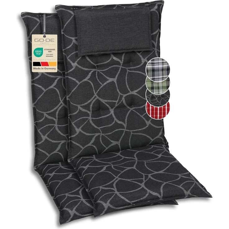 GO-DE Hochlehnerauflage, (Set, 2 Auflagen), anthrazit – Bild 1